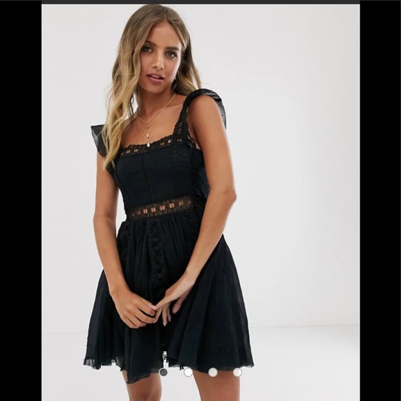 - NWT Free People Verona Dress Black - Picture 3 of 16